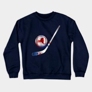 NHL - NY Red White Blue Stick and Puck Crewneck Sweatshirt